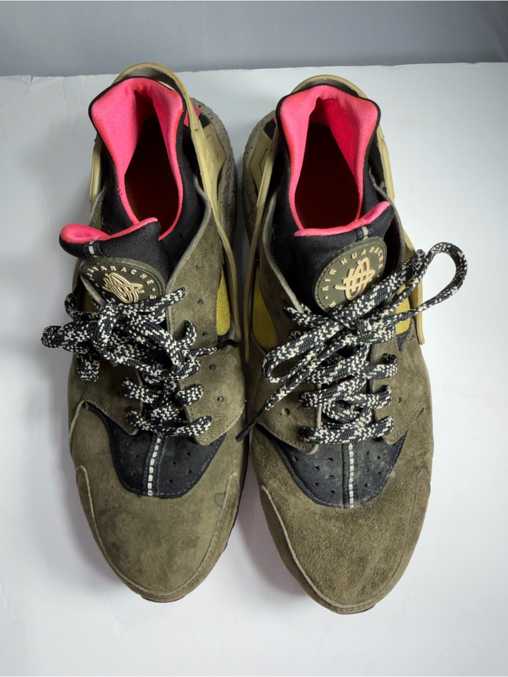 Nike Olive Green Suede Sneakers with Pink Lining